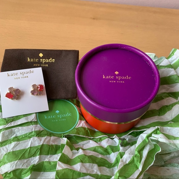KATE SPADE PINK STONES EARRINGS,  BRAND NEW - Picture 2 of 16